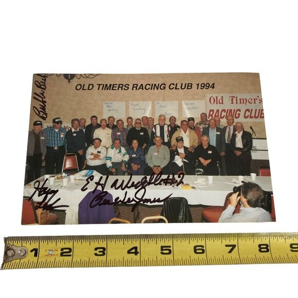 Vintage 1994 Old Timers Racing Club Autographed Photo Post Card "Big" John Sears - Picture 3 of 5